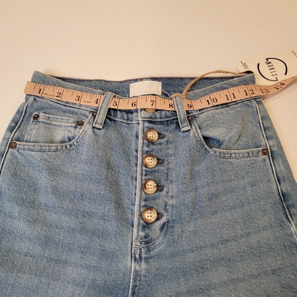 Boyish Denim The Ricky Flare Jean High Rise Light Wash Distressed Size 25 NEW! - Picture 4 of 15